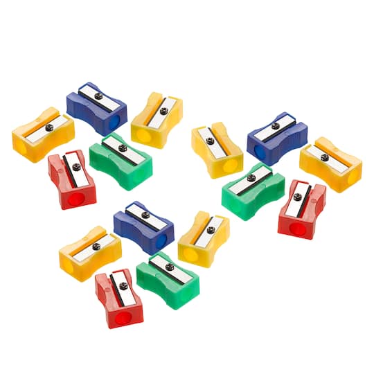 Westcott® Single-Hole Pencil Sharpener Classroom Pack, 3 Packs of 24 in Yellow/Red/Blue | 4 x 2 in | Michaels®
